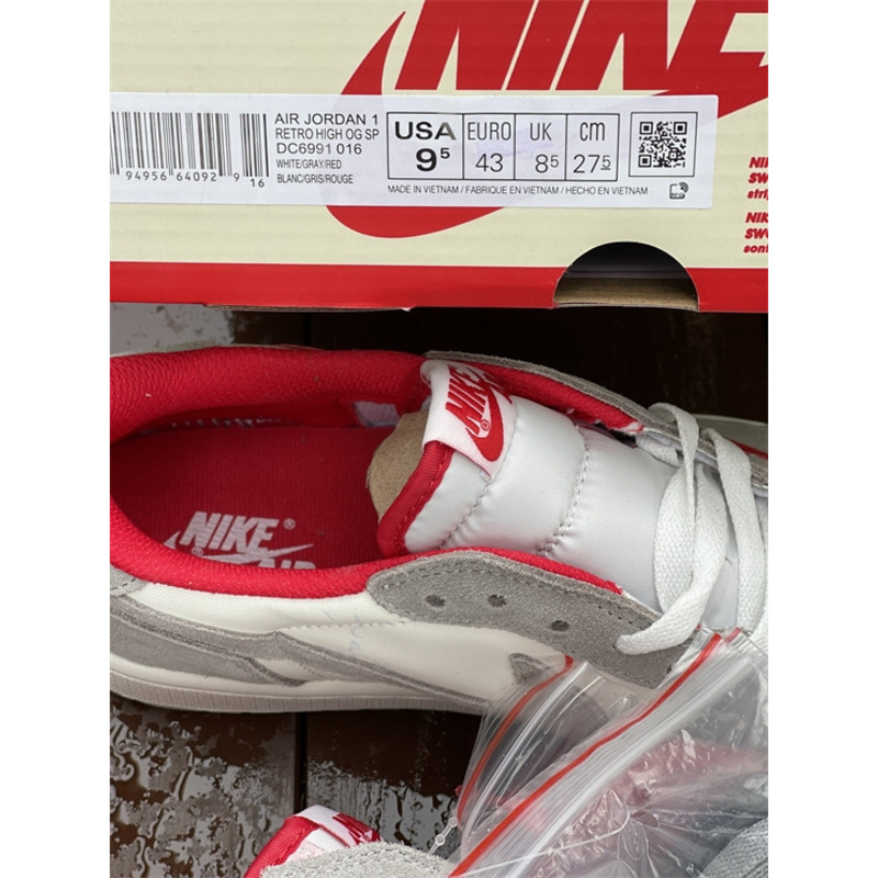 Air Jordan 1 low T S league grey red hook sneakers men women DC6991 016