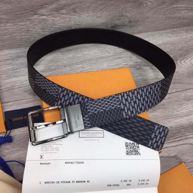 l**is V*t*n damier print 40mm belt