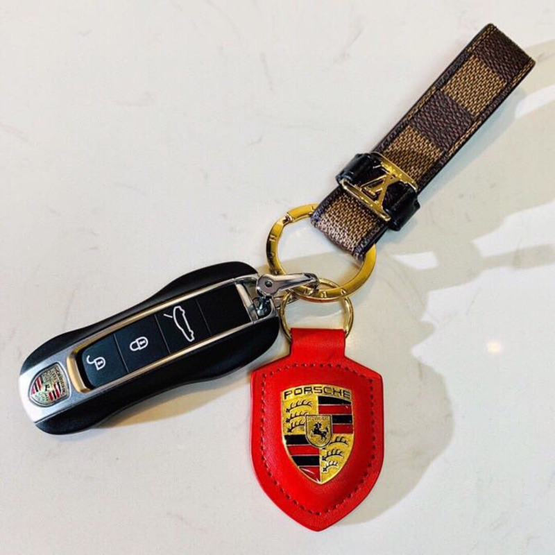 l**is V*t*n leather cord damier keychain