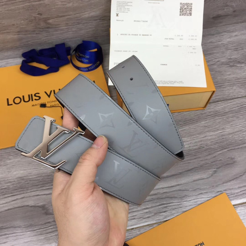 l**is V*t*n grey 40mm reversible belt (silver buckle)