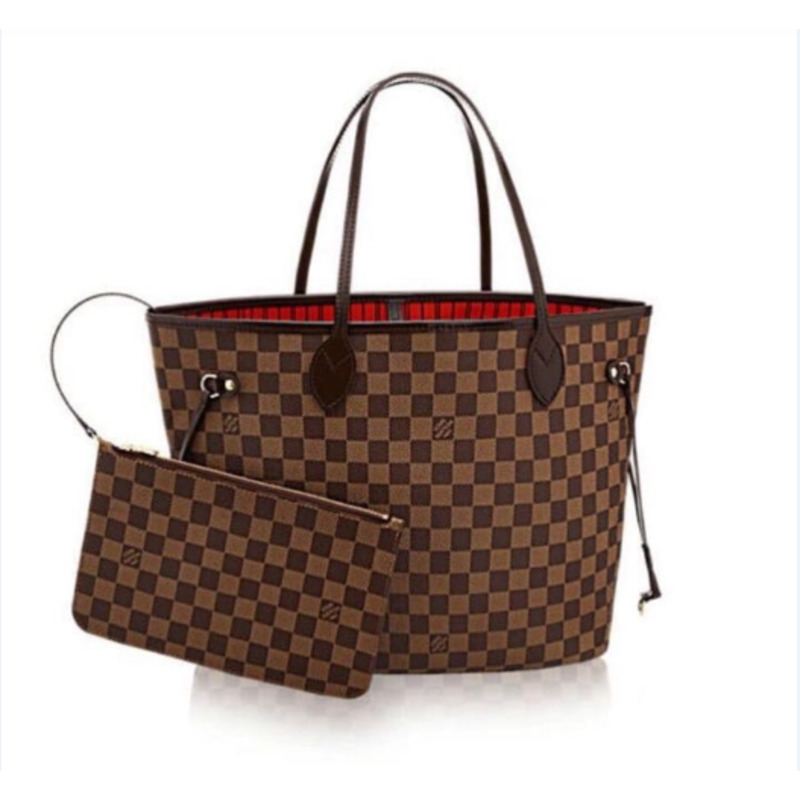 l**is V*t*n neverfull damier ebene mm cerise lining