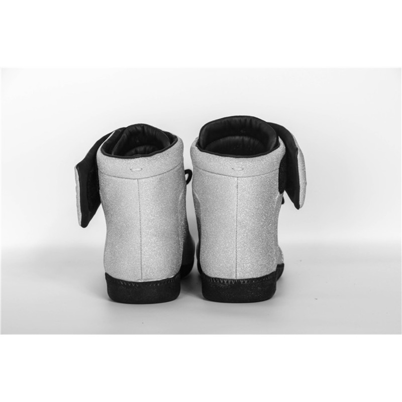 limited version ma*s*n Ma*i*la silver future leather high-top sneakers with black outsole