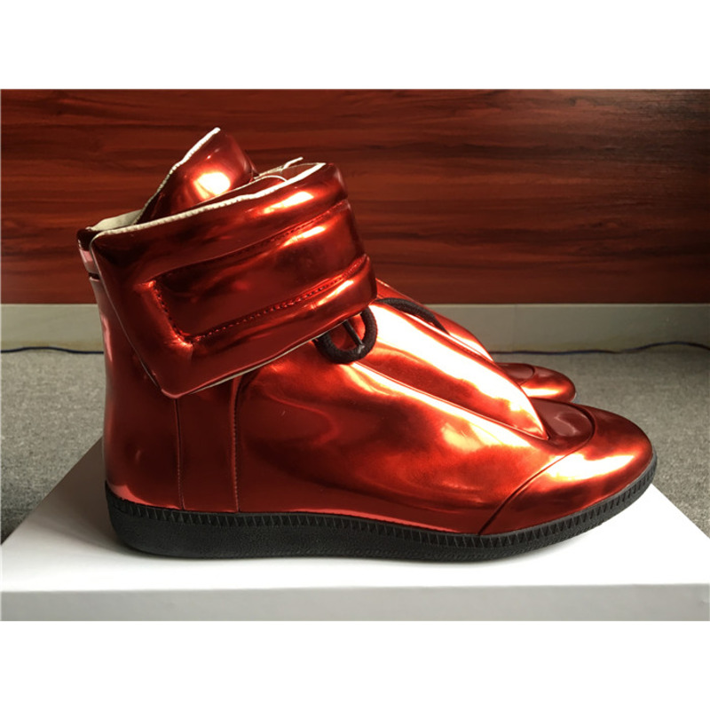 limited version ma*s*n Ma*i*la metallic red future leather high-top sneakers
