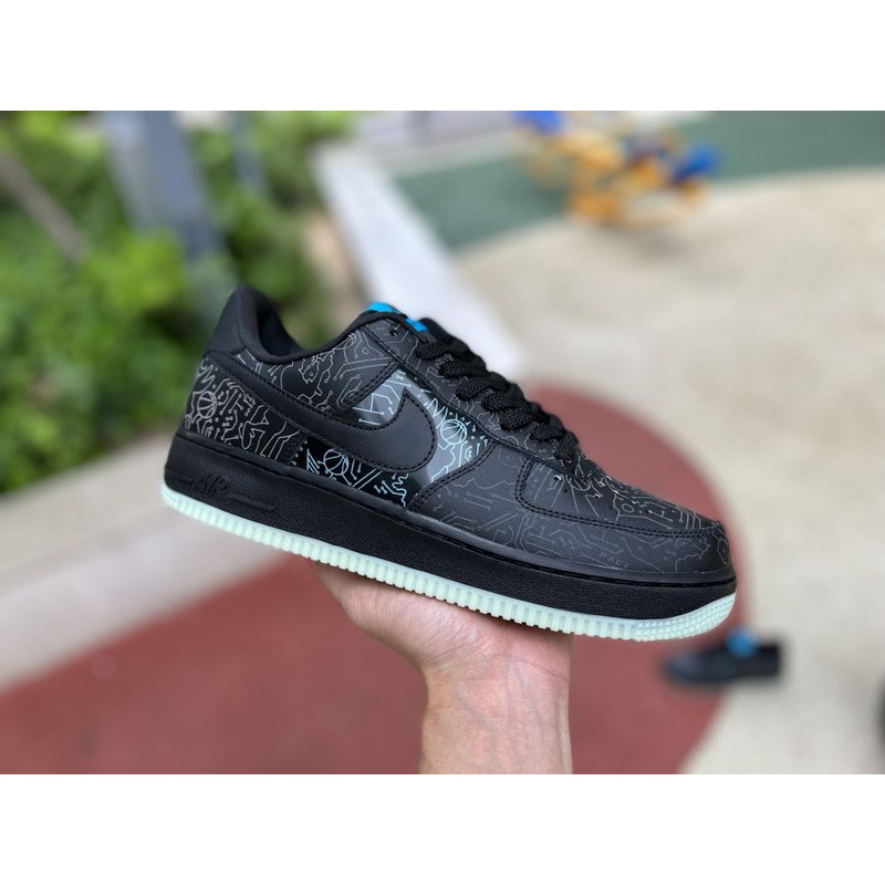 Nike Air Force 1 Low Black Blue Luminous DH5354 001 Sneakers men women