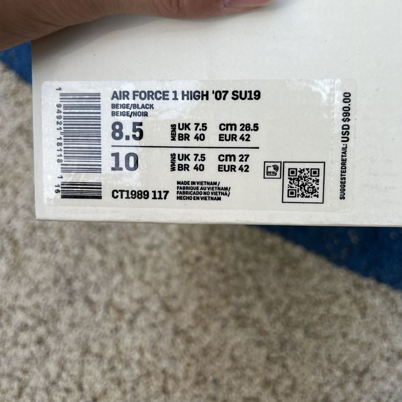 Nike Air Force 1 Mid White Black Tai Chi CT1989 117 Sneakers Men Women