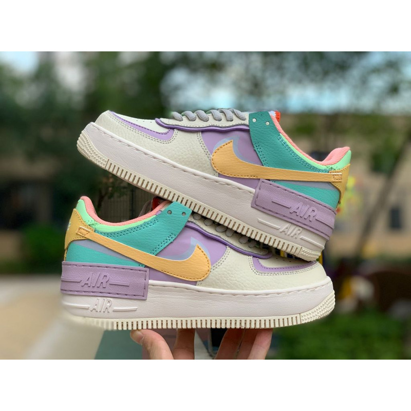Nike Air Force 1 Shadow Stitching Macaron White Pink Purple CI0919 101 Sneakers Women
