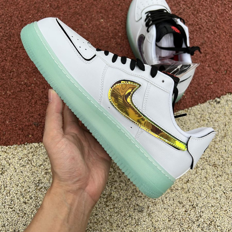 Nike Air Force 1 White Green Silver Hook Change Hook DH7341 100 Sneakers men women