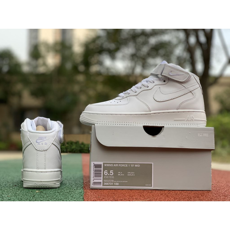 Nike Air Force 1 07 MID GS All White 366731 100Sneakers men women