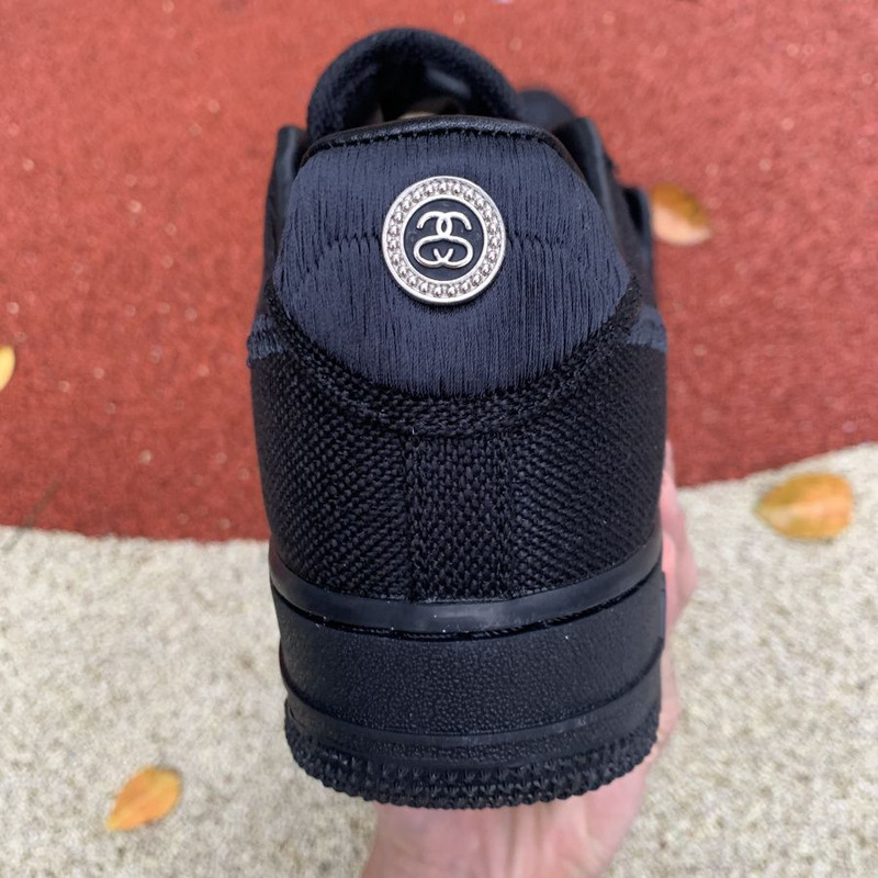 Stussy Nike Air Force 1 Black Soul Black Linen CZ9084 001 Sneakers Men Women