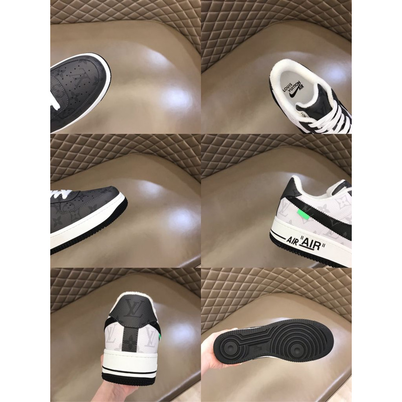 l**is V*t*n x nike air force 1 black white sneakers man woman