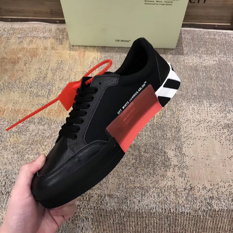 Off-White Low Top Stripe Sneakers in Black