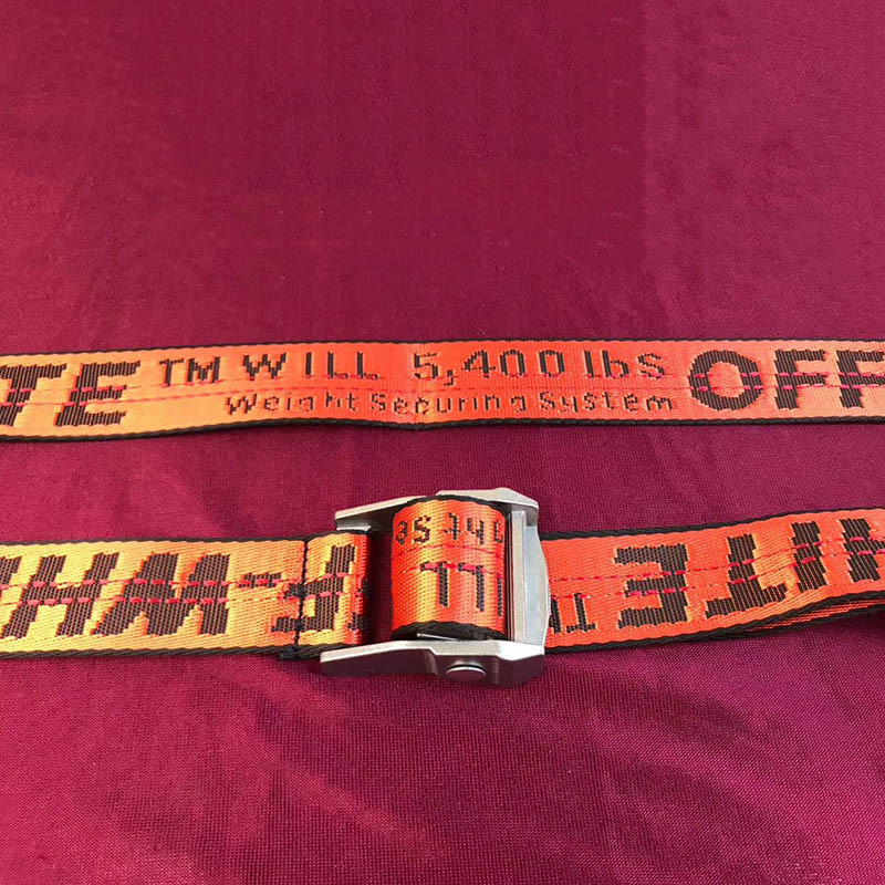 Off-White Waist Belt in Red With Silver Buckle