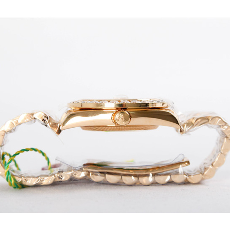 high quality rolex day date ii president yellow gold custom Di*m*nd watch